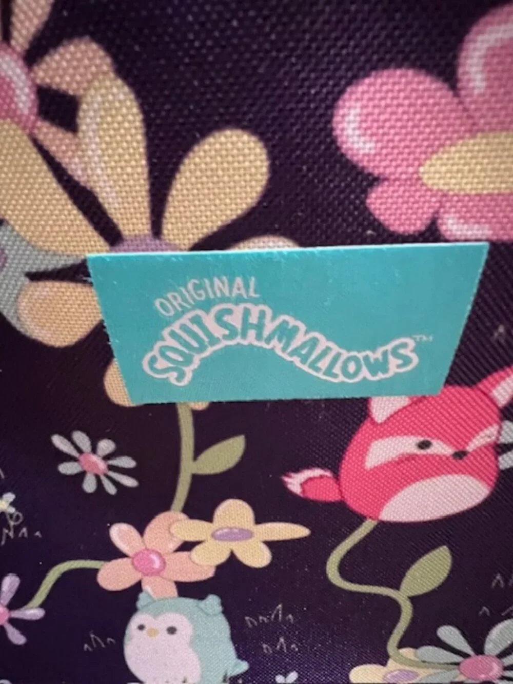 Squishmallows children's‎ rolling suitcase animal floral purple and pink travel